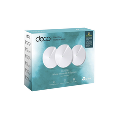 Kit 3 Routers Inalámbricos MESH Interior para Hogar / Doble Banda Wi-Fi 5 AC1300 Mbps / 2 Puerto Gigabit WAN/LAN / 4 Antenas Internas / Administración Mediante la App Deco (iOS, Android) / Protección HomeCare
