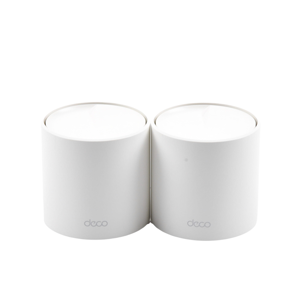 Kit 2 Routers Inalámbricos MESH Interior para Hogar / Doble Banda Wi-Fi 6 AX1800 Mbps / 2 Puerto Gigabit WAN/LAN / 2 Antenas Internas / Administración Mediante la App Deco (iOS, Android) / Protección HomeShield