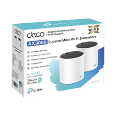 Kit 2 Routers Inalámbricos MESH Interior para Hogar / Doble Banda Wi-Fi 6 AX3000 Mbps / 3 Puerto Gigabit WAN/LAN / 2 Antenas Internas / Administración Mediante la App Deco (iOS, Android) / Protección HomeShield