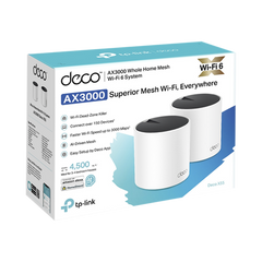 Kit 2 Routers Inalámbricos MESH Interior para Hogar / Doble Banda Wi-Fi 6 AX3000 Mbps / 3 Puerto Gigabit WAN/LAN / 2 Antenas Internas / Administración Mediante la App Deco (iOS, Android) / Protección HomeShield