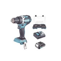 Rotomartillo/Taladro Inalámbrico (1/2") de 1,900 RPM, 18Vcc, Incluye 1 Batería BL1815N de 1.5Ah, 1 Cargador Modelo  DC18SD y Un Set de 75 Pzas  Modelo E-06943