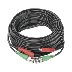 Cable Coaxial (BNC RG59) + Alimentación / SIAMES / 10 Metros (32.81 Pies) / Aleación Cobre + Aluminio CCA / Para Cámaras 4K / Uso Interior y Exterior