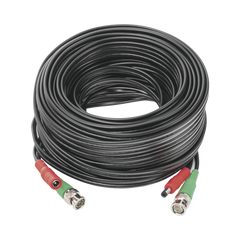 Cable Coaxial (BNC RG59) + Alimentación / SIAMES / 20 Metros (65.62 Pies) / Aleación Cobre + Aluminio CCA / Para Cámaras 4K / Uso Interior y Exterior