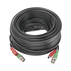 Cable coaxial ( BNC RG59 ) + Alimentación / SIAMÉS / 20 Metros / Aleación Cobre + Aluminio CCA / Para Cámaras 4K  / Uso interior y exterior