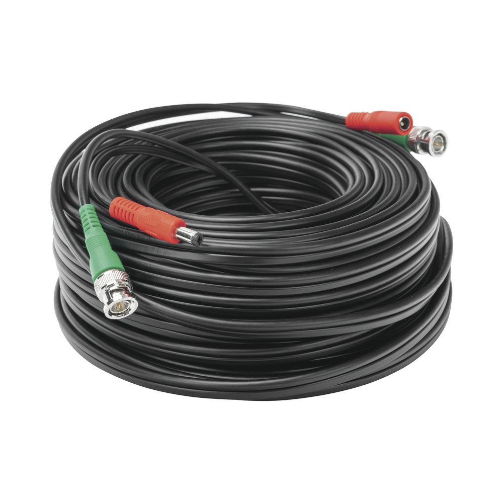 Cable Coaxial (BNC RG59) + Alimentación / SIAMES / 30 Metros (98.43 Pies) / 100% COBRE / Para Cámaras 4K / Uso Interior y Exterior