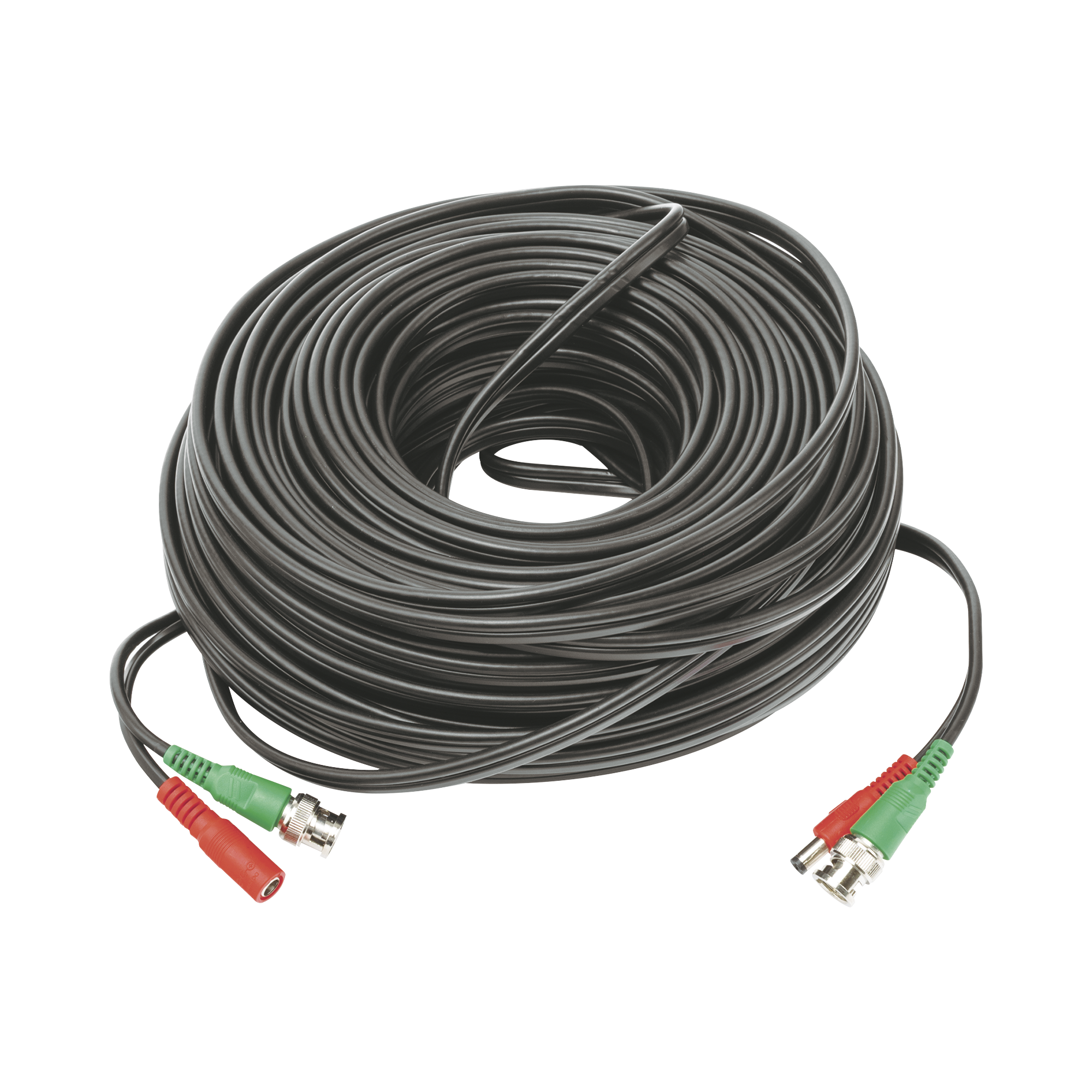Cable Coaxial (BNC RG59) + Alimentación / SIAMES / 50 Metros (164 Pies) / 100% COBRE / Para Cámaras 4K / Uso Interior y Exterior