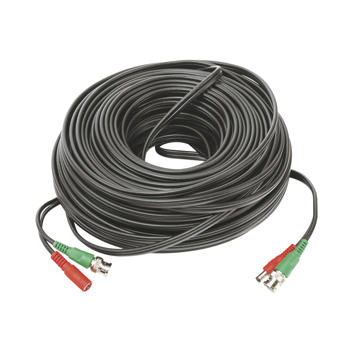 Cable Coaxial (BNC RG59) + Alimentación / SIAMES / 50 Metros (164 Pies) / 100% COBRE / Para Cámaras 4K / Uso Interior y Exterior