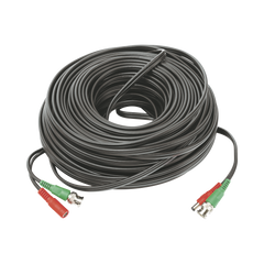 Cable Coaxial (BNC RG59) + Alimentación / SIAMES / 50 Metros (164 Pies) / 100% COBRE / Para Cámaras 4K / Uso Interior y Exterior
