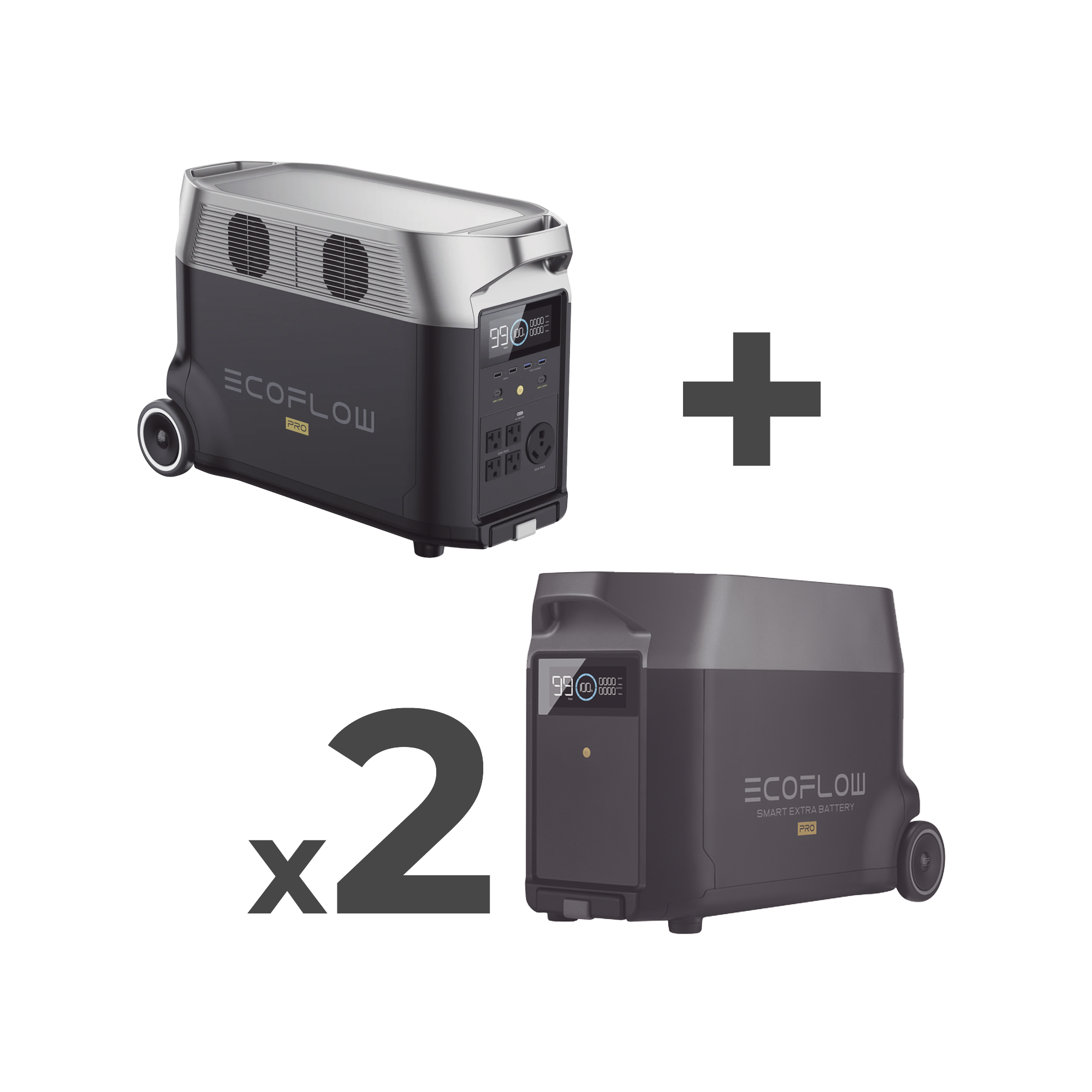 Estación de Energía Portátil DELTA PRO 3600Wh Litio LFP / 5 AC 3600W (7200W Pico) / 2 USB-C 200W / Capacidad para Aumentar Respaldo / Cargador de Coche 10A a 12.6V / Conectividad WiFi y Bluetooth (App) / Carga Solar 1600W Ma