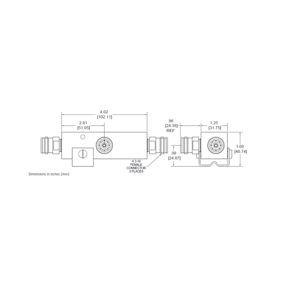 SEPARADOR 30dB (1000:1) Tap 350-5930MHz 500W -161dBc 4.3-10 IP67 .