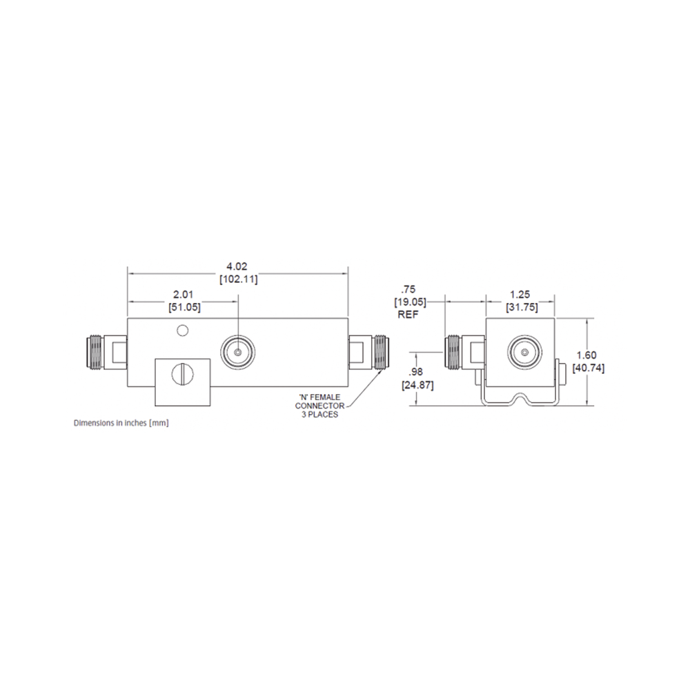SEPARADOR 30dB (1000:1) Tap 350-5930MHz 500W -161dBc TIPO N IP67 .