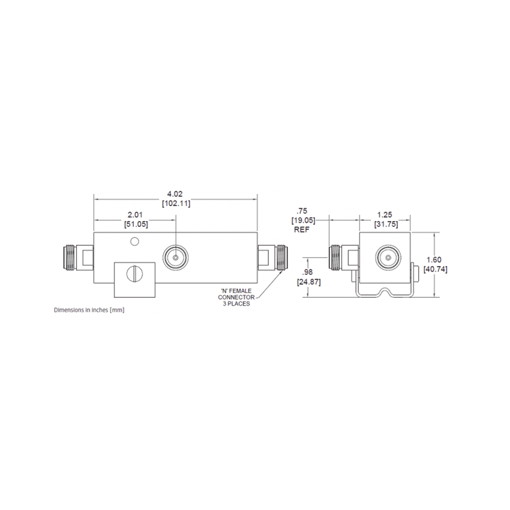 SEPARADOR 6dB (4:1) Tap 350-5930MHz 500W -161dBc TIPO N IP67 .