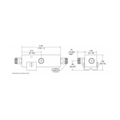 SEPARADOR 8dB (6:1) Tap 350-5930MHz 500W -161dBc TIPO N IP67 .