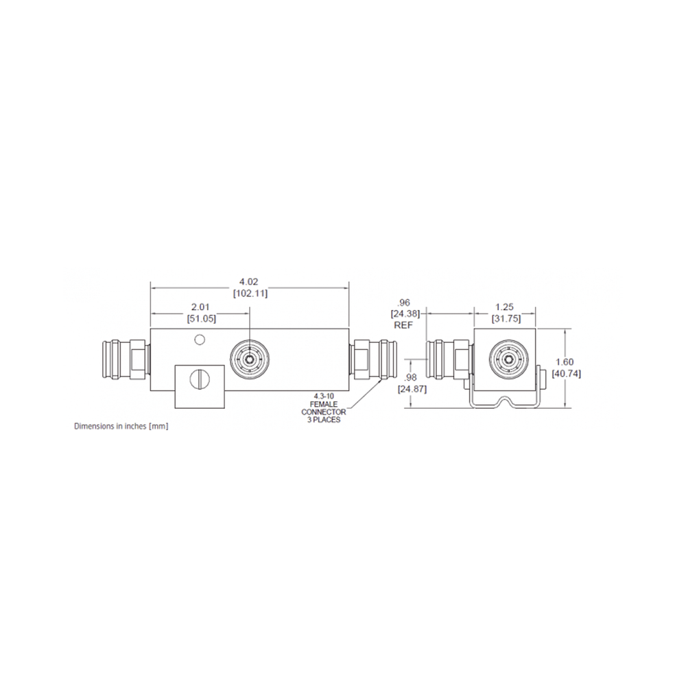 SEPARADOR 13dB (20:1) Tap 350-5930MHz 500W -161dBc 4.3-10 IP67 .
