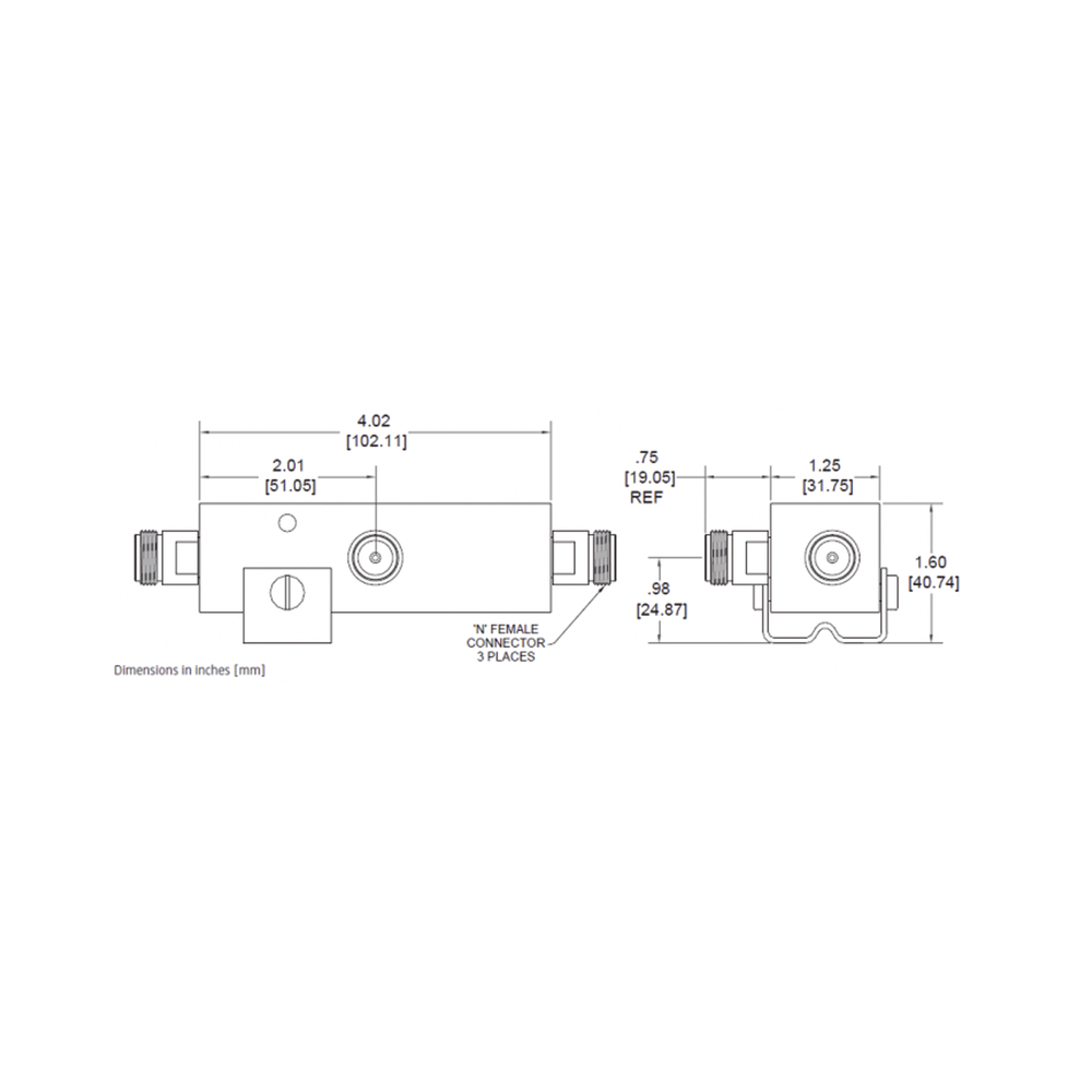 SEPARADOR 15dB (30:1) Tap 350-5930MHz 500W -161dBc TIPO N IP67 .