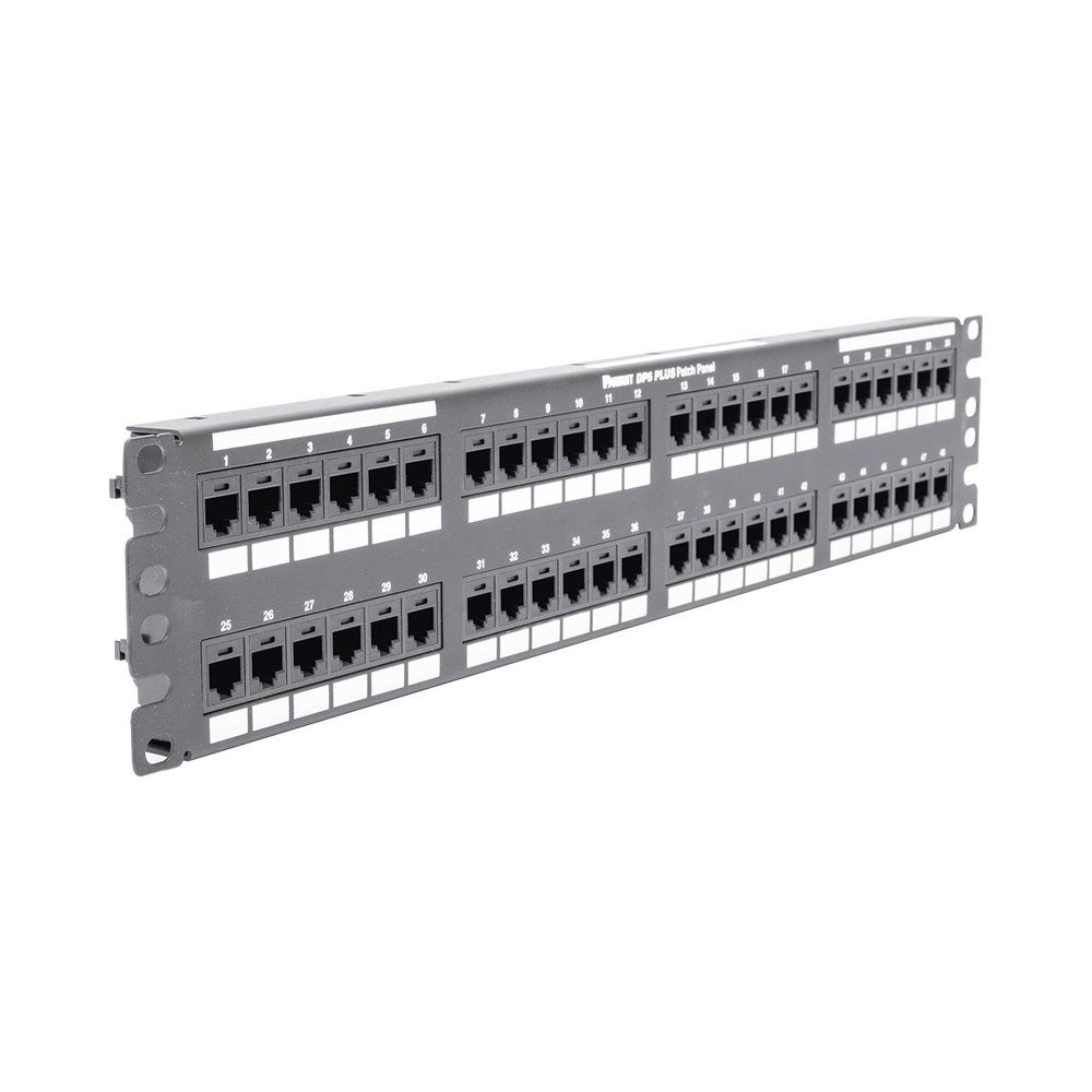 Panel de Parcheo de Impacto (110), Plano, Categoría 6, de 48 Puertos, 2UR