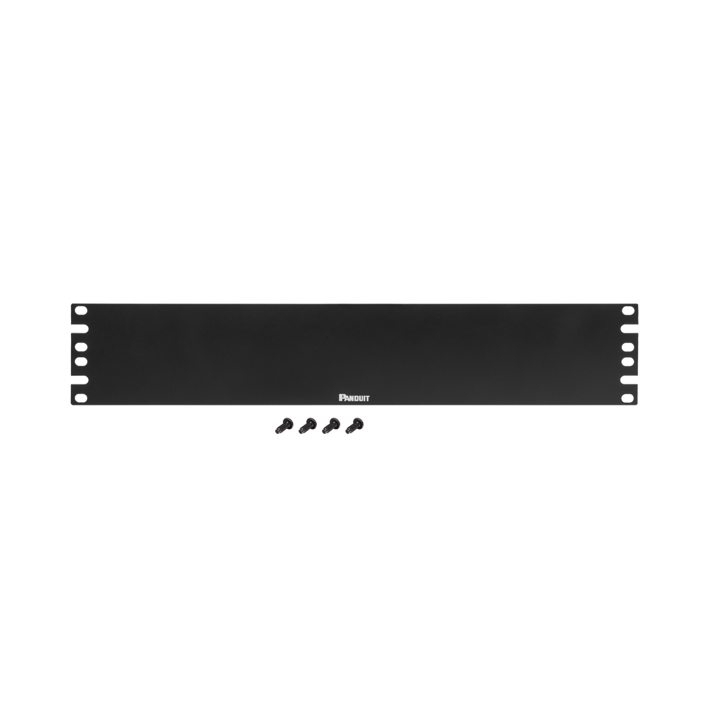 Tapa Ciega Para Rack Estándar de 19in, Plano, de Acero, 2UR, Color Negro