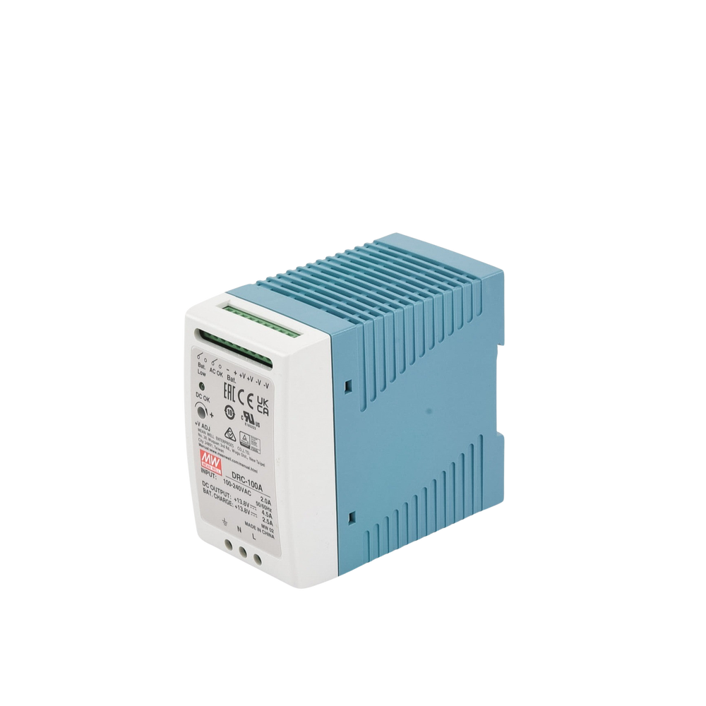 Fuente de poder Riel Din 12V, 100W con Cargador de Batería