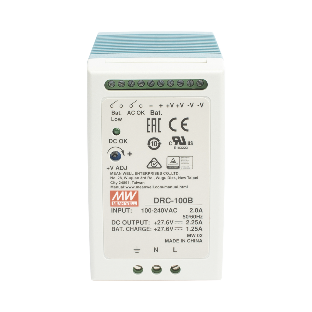 Fuente de poder Riel Din 24V, 100W con Cargador de Bateria