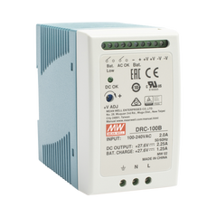 Fuente de poder Riel Din 24V, 100W con Cargador de Bateria