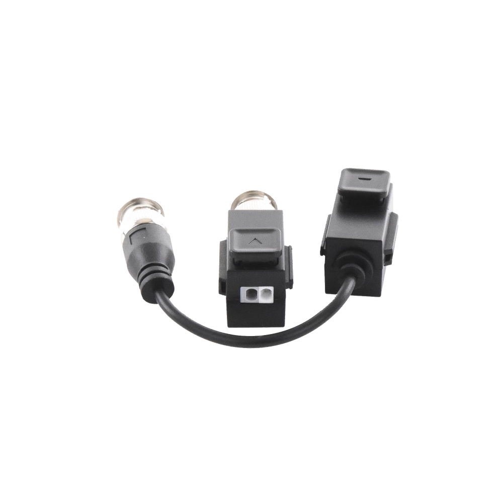 Kit de Transceptor (Balluns) TURBOHD con Boton Push / Hasta 8 MP (4K) / 100% Cobre / Soporta HD-TVI / AHD / CVI / CVBS / Audio por Coaxitron / Datos para Menu de Configurar de Cámaras