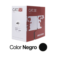 Bobina de Cable UTP 305 Metros (1000 Pies) / Cat 5E (24 AWG) / Color Negro / PE / Uso en Exterior / 100% Cobre / Aplicaciones de CCTV, Redes de Datos y Enlaces Inalámbricos