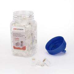 Bote con 100 Piezas de Plug Modular RJ45 / Cat 5e / Chapado en Oro a 30 Micras / Sin Blindaje / Facil Instalación / Uso Interior / Soporta Norma TIA-568B / Cumple con RoHS 2.0