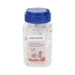 Bote con 100 Piezas de Plug Modular RJ45 / Cat 6 / Chapado en Oro a 30 Micras / Sin Blindaje / Fácil Instalación / Uso Interior / Soporta Norma TIA-568B / Cumple con RoHS 2.0