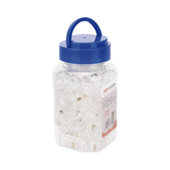 Bote con 100 Piezas de Plug Modular RJ45 / Cat 6 / Chapado en Oro a 30 Micras / Sin Blindaje / Fácil Instalación / Uso Interior / Soporta Norma TIA-568B / Cumple con RoHS 2.0