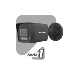 [Dual Light] Bala IP 4 Megapixel / Color Negro /  Lente 2.8 mm / 30 mts IR + 30 mts Luz Blanca / Micrófono Integrado / ACUSENSE Lite / Exterior IP67 / H.265 / PoE  / Micro SD