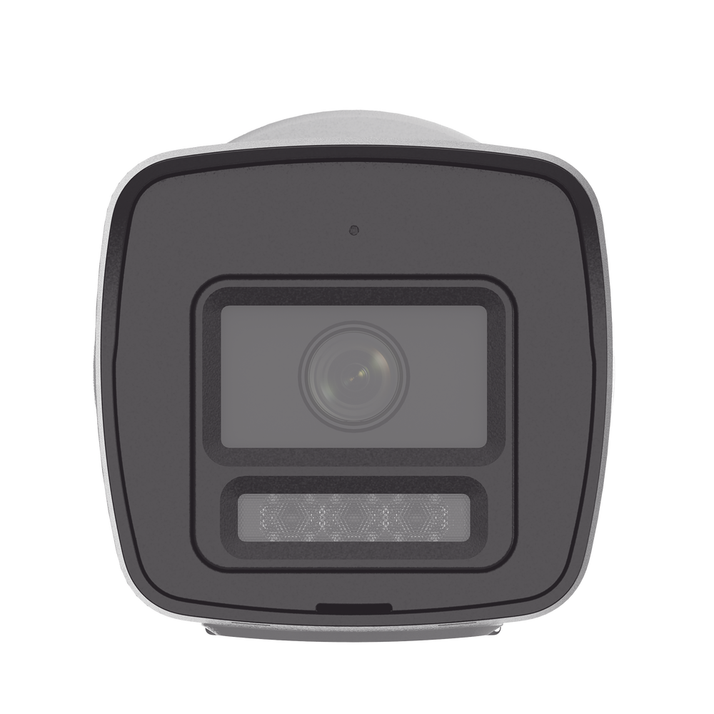 [PROTECCIÓN ACTIVA] Bala IP 4 Megapixel / Lente 2.8 mm / Dual Light (30 mts IR + 20 mts Luz Blanca)  / Audio de Dos Vías /  Luz Intermitente y Alerta de Audio / Micrófono Integrado / ACUSENSE Lite / Exterior IP67 / H.265 / PoE
