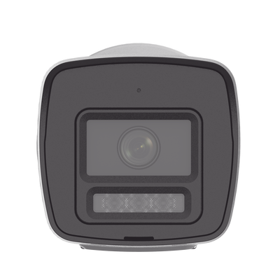 [PROTECCIÓN ACTIVA] Bala IP 4 Megapixel / Lente 2.8 mm / Dual Light (30 mts IR + 20 mts Luz Blanca)  / Audio de Dos Vías /  Luz Intermitente y Alerta de Audio / Micrófono Integrado / ACUSENSE Lite / Exterior IP67 / H.265 / PoE