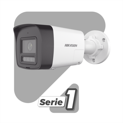[PROTECCIÓN ACTIVA] Bala IP 4 Megapixel / Lente 2.8 mm / Dual Light (30 mts IR + 20 mts Luz Blanca)  / Audio de Dos Vías /  Luz Intermitente y Alerta de Audio / Micrófono Integrado / ACUSENSE Lite / Exterior IP67 / H.265 / PoE