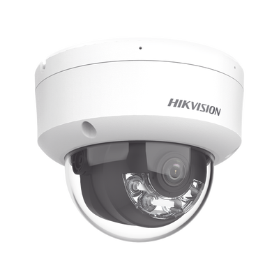 [Dual Light] Domo IP 2 Megapixel / Lente 2.8 mm / 30 mts IR + Luz Blanca / Micrófono Integrado / Antivandálico IK08 / ACUSENSE Lite / Exterior IP67 / H.265+/H.264+ / PoE / ONVIF (Profile S/T)