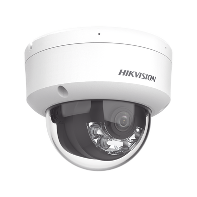 [Dual Light] Domo IP 2 Megapixel / Lente 2.8 mm / 30 mts IR + 30 mts Luz Blanca / Micrófono Integrado / Antivandálico IK08 / ACUSENSE Lite / Exterior IP67 / H.265 / PoE / ONVIF / Micro SD
