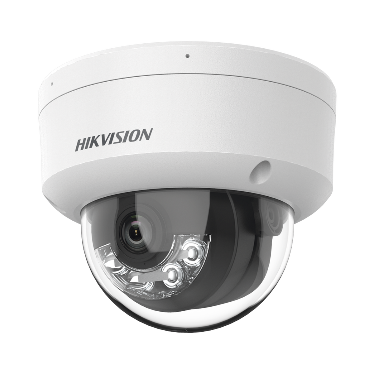 Domo IP 4 Megapixel / Lente 2.8 mm / Dual Light (30 mts IR + 30 mts Luz Blanca) / Micrófono Integrado / Antivandálico IK08 / Motion Detection 2.0 / Exterior IP67 / H.265 / PoE / ONVIF / Micro SD