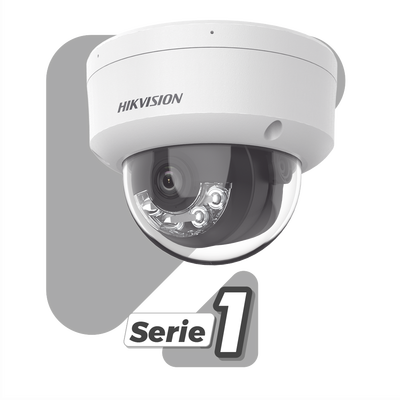 [Dual Light] Domo IP 6 Megapixel / Lente 2.8 mm / 30 mts IR + 30 mts Luz Blanca / Micrófono Integrado / Antivandálico IK08 / ACUSENSE Lite / Exterior IP67 / H.265 / PoE / ONVIF / Micro SD