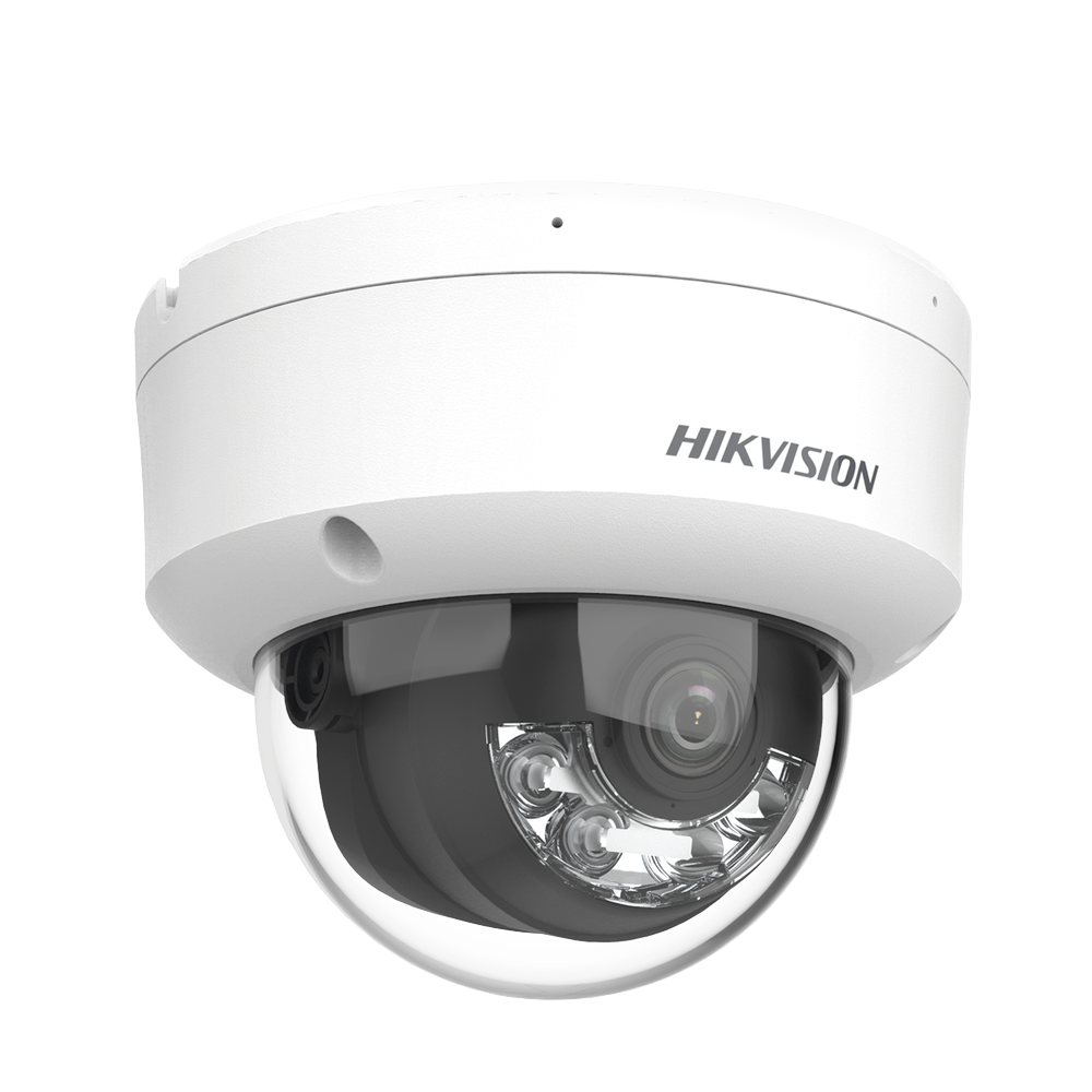 [Dual Light] Domo IP 8 Megapixel (4K) / Lente 2.8 mm / 30 mts IR + 30 mts Luz Blanca / Micrófono Integrado / Antivandálico IK08 / ACUSENSE Lite / Exterior IP67 / H.265 / PoE / Micro SD
