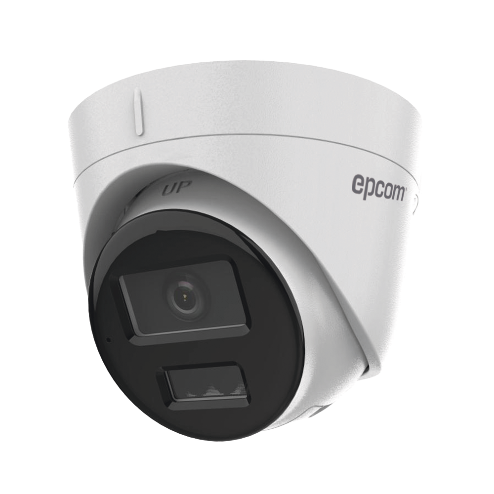 [Dual Light] Turret IP 4 Megapixel / Lente 2.8 mm / 30 mts IR + 30 mts Luz Blanca / Micrófono Integrado / ACUSENSE Lite / Exterior IP67 / H.265 / PoE / ONVIF / Micro SD