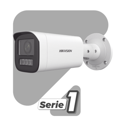 Bala IP 4 Megapíxel / Lente Mot. 2.8 a 12 mm / Dual Light (50 mts IR + 50 mts Luz Blanca) / ACUSENSE Lite / Audio de Dos Vías /  Luz Intermitente y Alerta de Audio / Exterior IP67 / WDR 120 dB / PoE  / Micro SD