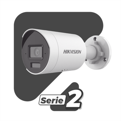 [Dual Light + 2 Micrófonos Integrados] Bala IP 8 Megapixel (4K) / Lente 2.8 mm / 40 mts Luz Blanca + 40 mts IR / ACUSENSE / Exterior IP67 / WDR 120 dB / PoE  / Micro SD / Metal / ACUSEARCH