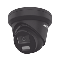 [Dual Light + 2 Micrófonos de Doble Matriz] Turret IP 4 Megapixel / Color Negro / Lente 2.8 mm / 30 mts Luz Blanca + 30 mts IR / ACUSENSE / Exterior IP67 / WDR 120 dB / PoE / ONVIF / Micro SD / Metal / ACUSEEK