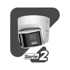 [FlexVu] [PROTECCIÓN ACTIVA] Turret IP 4 Megapixel / 2 Lentes de 2.8 mm (Imagen Panorámica 180°) / 30 mts IR / Exterior IP67 / Luz Intermitente y Alerta de Audio / Audio Bidireccional / ACUSENSE / WDR 120 dB / Micro SD