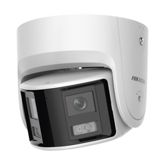[FlexVu] [PROTECCIÓN ACTIVA] Turret IP 4 Megapixel / 2 Lentes de 2.8 mm (Imagen Panorámica 180°) / 30 mts IR / Exterior IP67 / Luz Intermitente y Alerta de Audio / Audio Bidireccional / ACUSENSE / WDR 120 dB / Micro SD