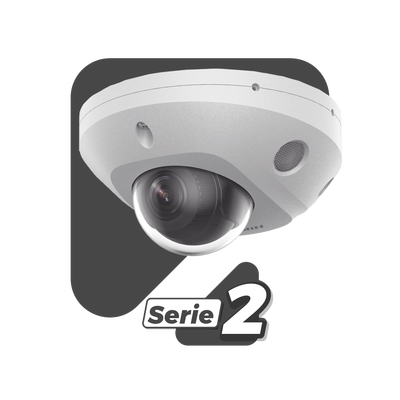 [Dual Light + 2 Micrófonos Integrados] Mini Domo IP 4 Megapixel / Lente 2.8 mm / 30 mts Luz Blanca + 30 mts IR / ACUSENSE / Exterior IP67 / IK08 /  WDR 120 dB / PoE / ONVIF / MicroSD / ACUSEARCH