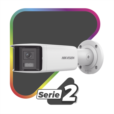 [FlexVu] [ PROTECCIÓN ACTIVA ] Bala IP Panorámica 4 Megapixel / 2 Lentes 2.8 mm (180°) / Imagen a Color 24/7 (ColorVu) / PoE / WDR 130° / IP67 / ACUSENSE / Luz Estroboscópica y Alarma Audible / 40 mts Luz Blanca / Micro SD