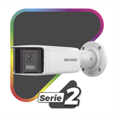 [FlexVu] [ PROTECCIÓN ACTIVA ] Bala IP Panorámica 4 Megapixel / 2 Lentes 2.8 mm (180°) / Imagen a Color 24/7 (ColorVu) / PoE / WDR 130° / IP67 / ACUSENSE / Luz Estroboscópica y Alarma Audible / 40 mts Luz Blanca / Micro SD