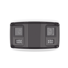 [FlexVu] [ PROTECCIÓN ACTIVA ] Bala IP Panorámica 8 Megapixel (4K) / 2 Lentes 4 mm (180°) / Imagen a Color 24/7 (ColorVu) / PoE / WDR 130° / IP67 / ACUSENSE / Luz Estroboscópica y Alarma Audible / 40 mts Luz Blanca / Micro SD