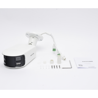 [FlexVu] [ PROTECCIÓN ACTIVA ] Bala IP Panorámica 8 Megapixel (4K) / 2 Lentes 4 mm (180°) / Imagen a Color 24/7 (ColorVu) / PoE / WDR 130° / IP67 / ACUSENSE / Luz Estroboscópica y Alarma Audible / 40 mts Luz Blanca / Micro SD