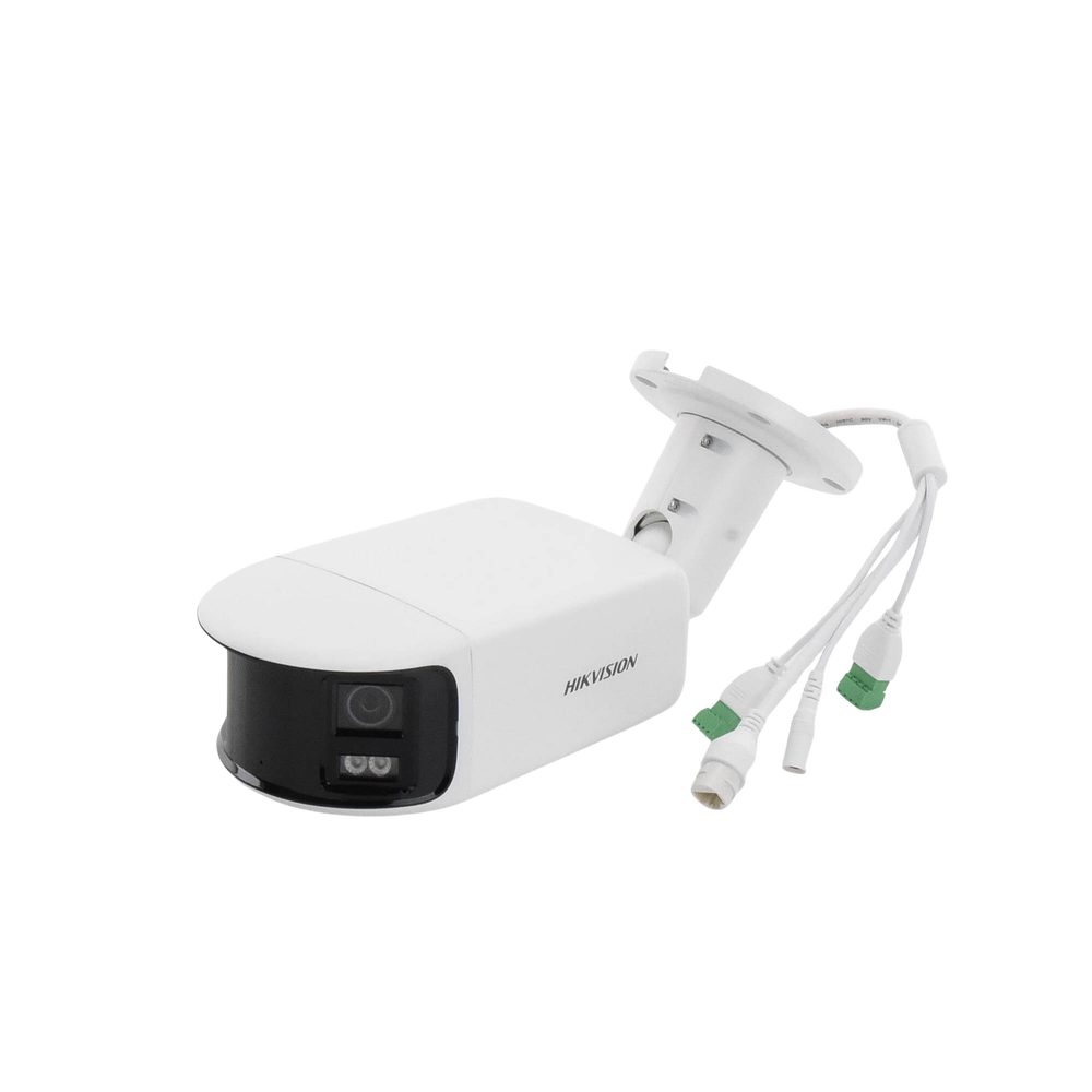 [FlexVu] [PROTECCIÓN ACTIVA] Bala IP Panorámica 8 Megapixel (4K) / 2 Lentes 4 mm (180°) / Imagen a Color 24/7 (ColorVu) / PoE / WDR 130° / IP67 / ACUSENSE / Luz Estroboscópica y Alarma Audible / 40 mts Luz Blanca / Micro SD
